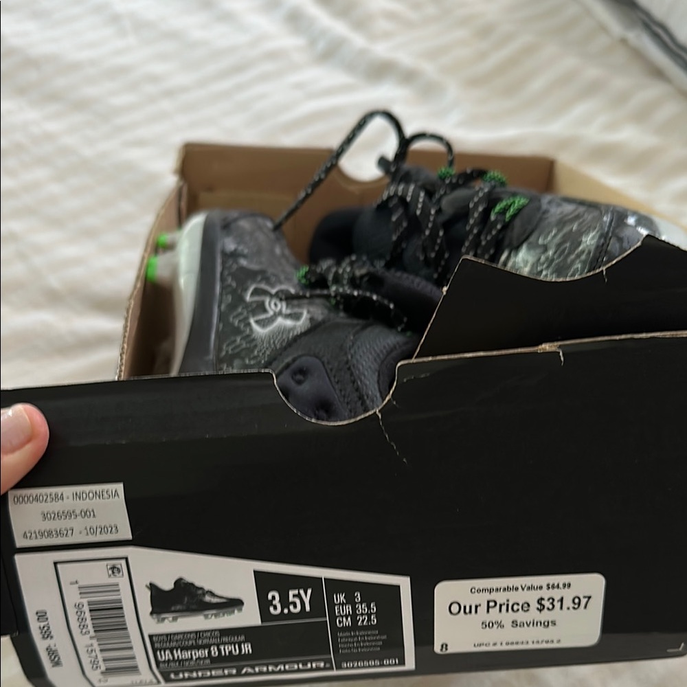 Under Armour Black and Green cleats